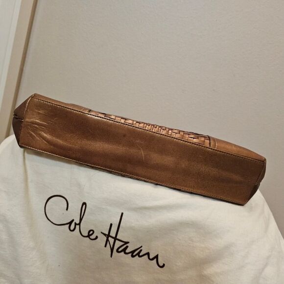 Cole Haan Leather Gold Hobo Handbag with Cloth Bag - Picture 14 of 14
